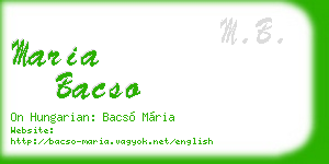 maria bacso business card